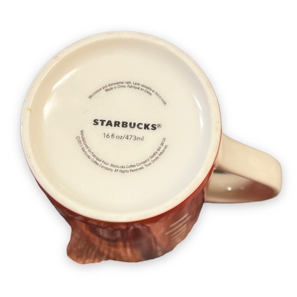 2013 Starbucks Christmas Tall 16oz Coffee Mug Ceramic Handle Red Holiday Design - Picture 5 of 9